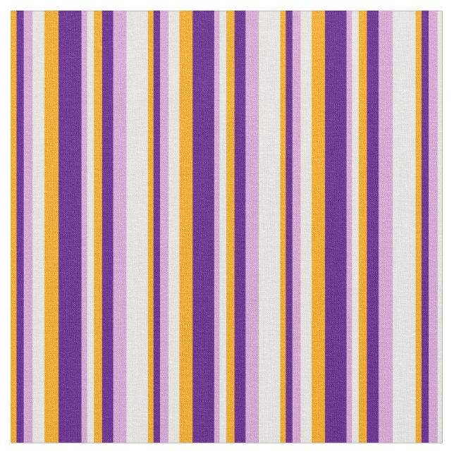 Orange, Indigo, Plum och Mint Cream Rand Tyg (Närbild)