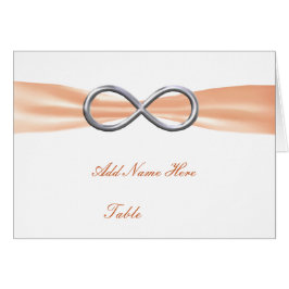 Orange Infinity Bröllop Bord Place Card OBS Kort