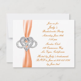 Orange Infinity Heart Bachelorette Party Inbjudan