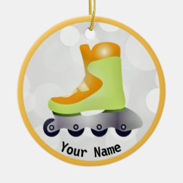 Orange Inline Skate Design Ceramic Ornament