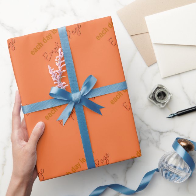 Orange Inspirerande Citat Typografi  Presentpapper (Gifting)