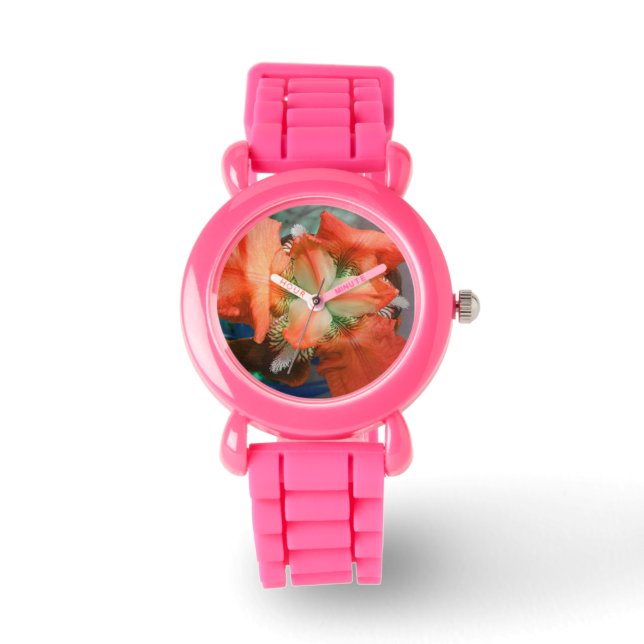 Orange Iris Flower Watch Armbandsur (Framsida)