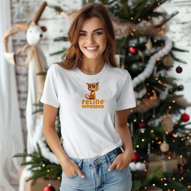 Orange ironisk Julhälsning T-shirt för kattälskare (Skapare uppladdad)