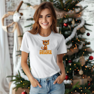 Orange ironisk T-shirt för kattälskare julhälsning