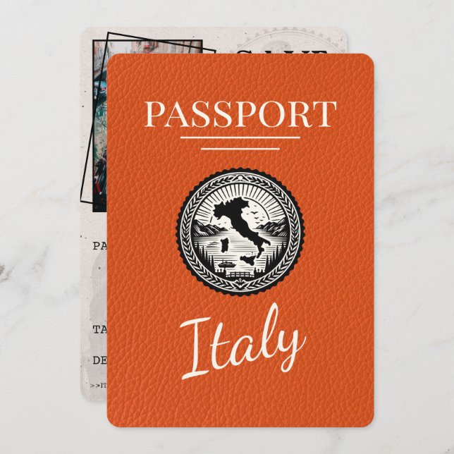 Orange Italien Passport Spara Datumet (Fram/baksida)