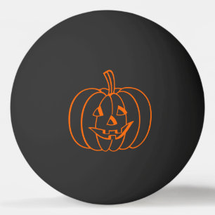Orange Jack-O-Lantern Pumpkin kontur på svart Pingisboll