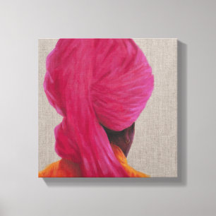 Orange jacka 2014 för rosa Turban Canvastryck