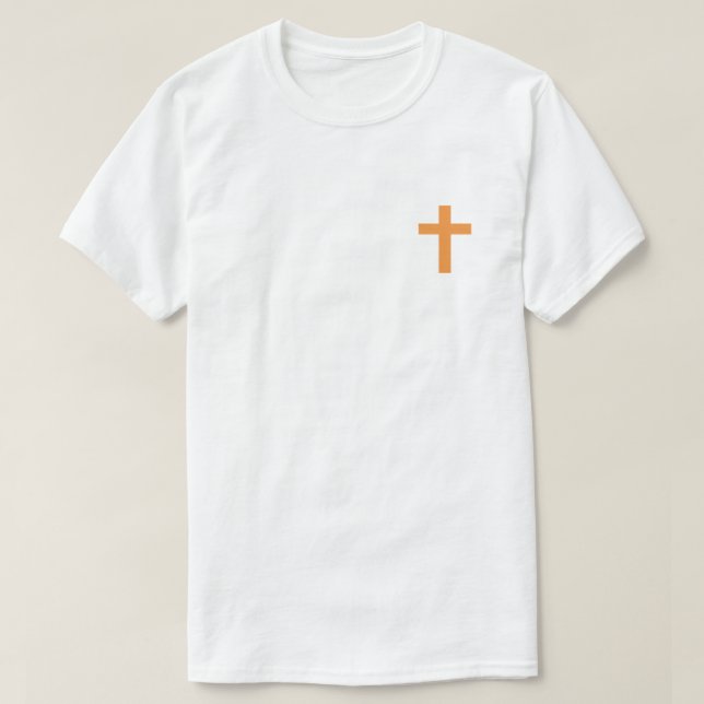 Orange jag tror på Jesus T-Shirt (Design framsida)