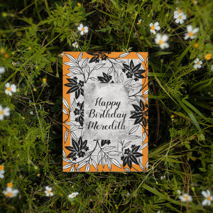 Orange japansk Kimono-utskrift, blomma Vykort