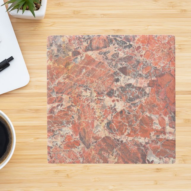 Orange Jasper Stone Mönster Stenunderlägg (In Situ)
