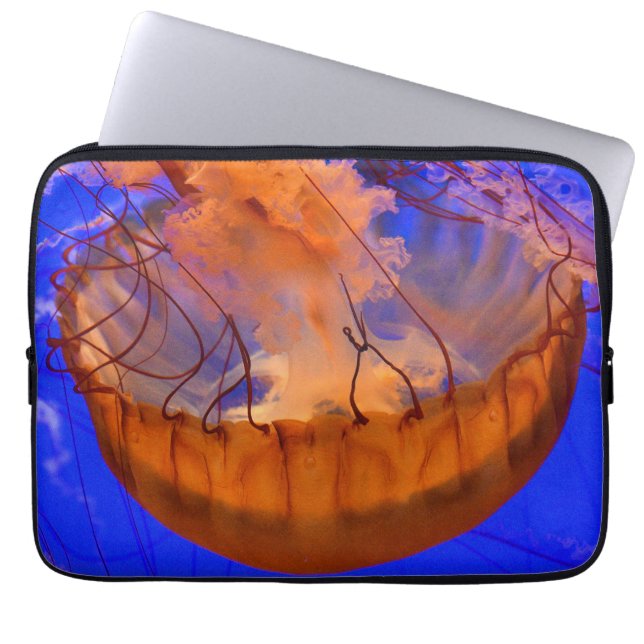 Orange Jellyfish Bärbar Datorfodral | Ocean Tech F (Framsidan)