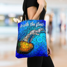 Orange Jellyfish Blue Ocean Go with Flow