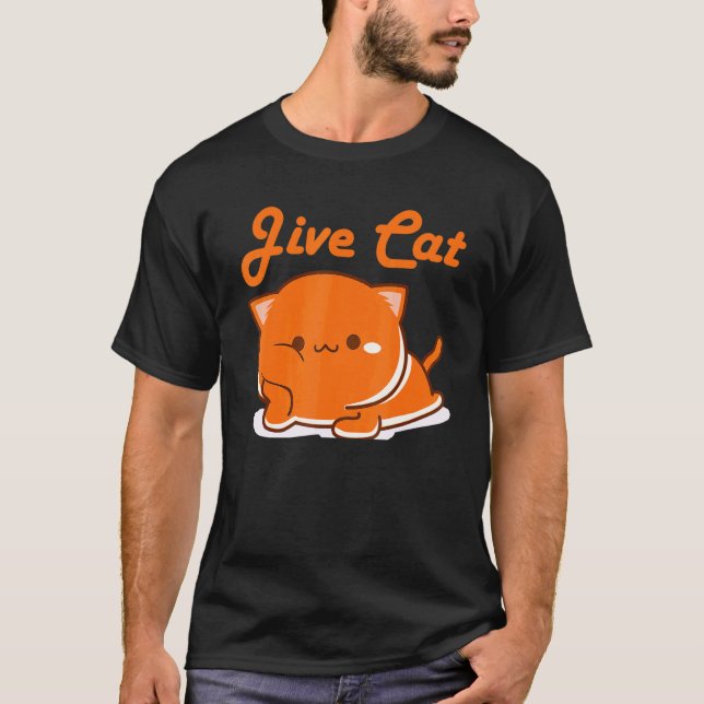 Orange Jive Katt Vuxenungdom T Shirt (Framsida)