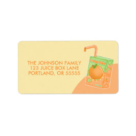 Orange Juice Box Adressetikett