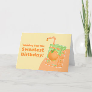 Orange Juice Box Birthday Kort