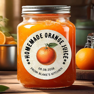 Orange Juice canningLabels i vintage stil Runt Klistermärke