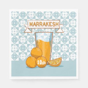 Orange Juice Marrakesh Marocko Pappersservett