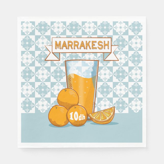 Orange Juice Marrakesh Marocko Pappersservett (Framsidan)