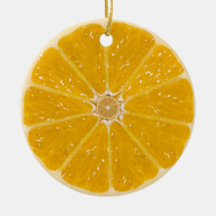 Orange Julgransprydnad Keramik