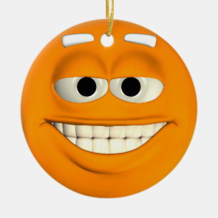 Orange Julgransprydnad Keramik