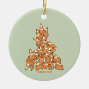 Orange Julgransprydnad Keramik
