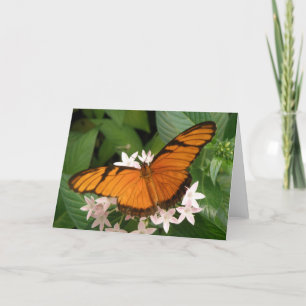 Orange Julia Butterfly-hälsningskort Kort