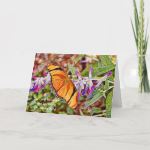 Orange Julia Butterfly Scripture Birthday Card Kort