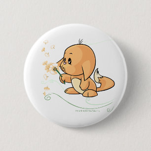 Orange Kacheek som önskar på en maskros Knapp