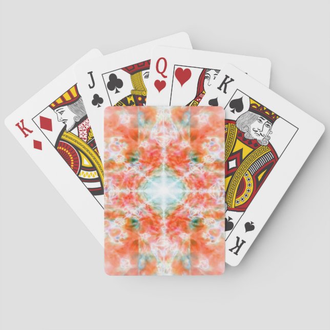 Orange kaleidoscope mönster kortlek (Baksidan)