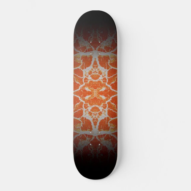 Orange kaleidoscope mönster mini skateboard bräda 18,5 cm (Framsida)