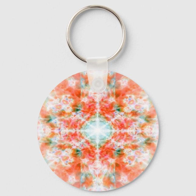 Orange kaleidoscope mönster nyckelring (Framsida)