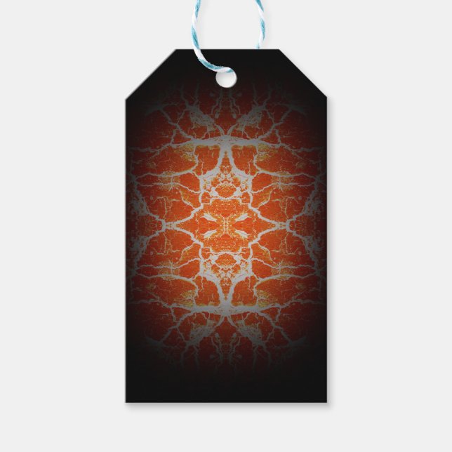 Orange kaleidoscope mönster presentetikett (Framsidan)