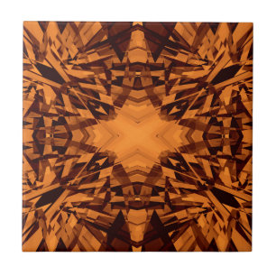 Orange kaleidoscope stjärna mönster kakelplatta