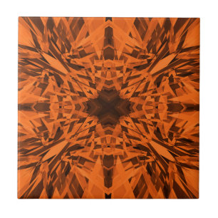 Orange kaleidoscopestjärnamönster kakelplatta