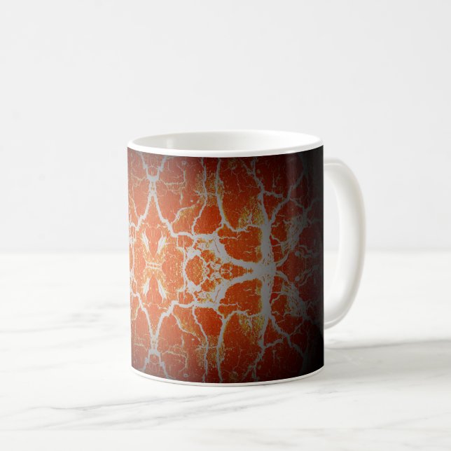 Orange kalejdoskopmönster kaffemugg (Framsida höger)