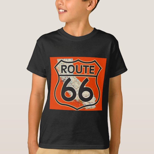 Orange Kalifornien för rutt 66 Tee Shirt (Framsida)