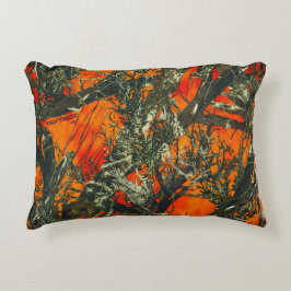 Orange Kamouflage Design Prydnadskudde
