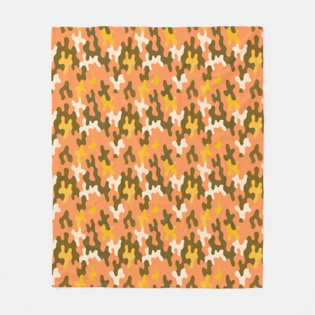 Orange Kamouflage Fleecefilt (Framsidan)