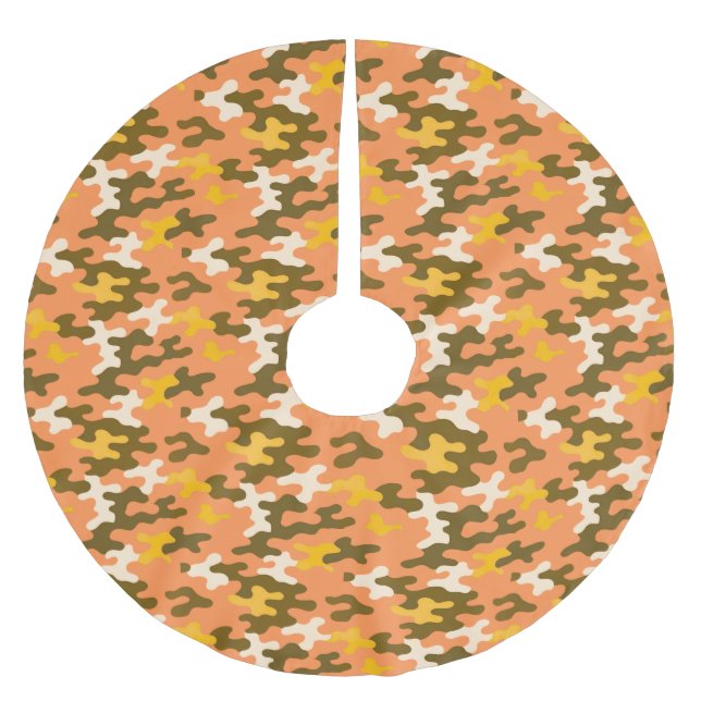 Orange Kamouflage Julgransmatta Borstad Polyester (Framsidan)