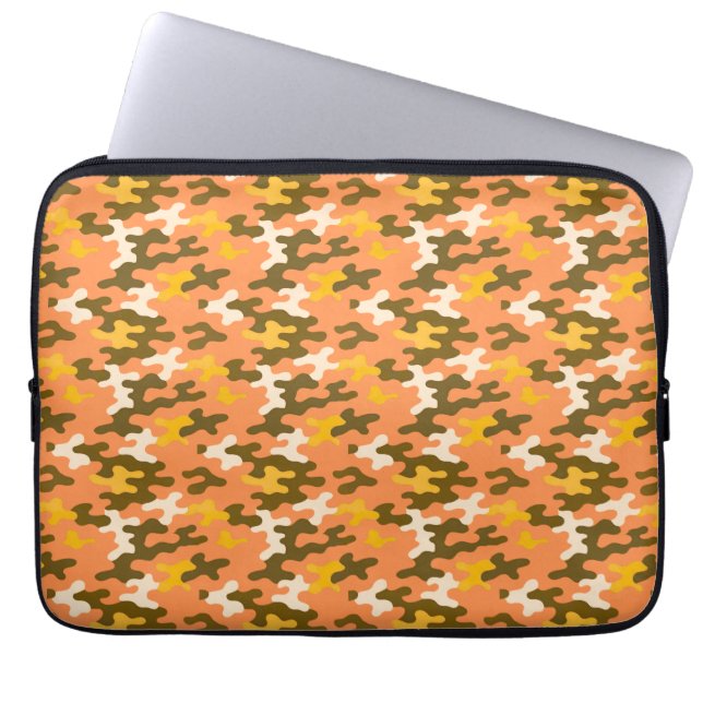Orange Kamouflage Laptop Fodral (Framsidan)