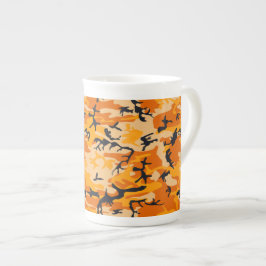 Orange kamouflage, militär, armé benporslin mugg