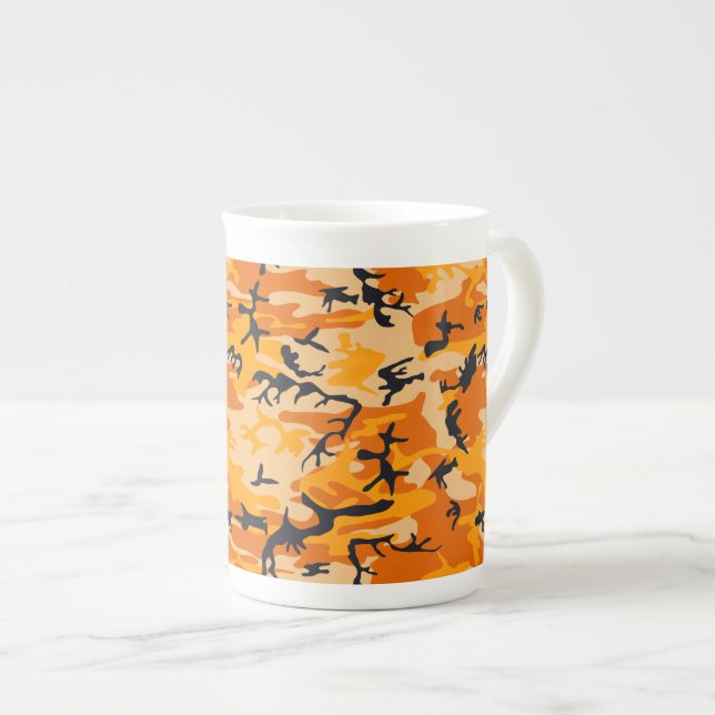 Orange kamouflage, militär, armé benporslin mugg (Framsida höger)