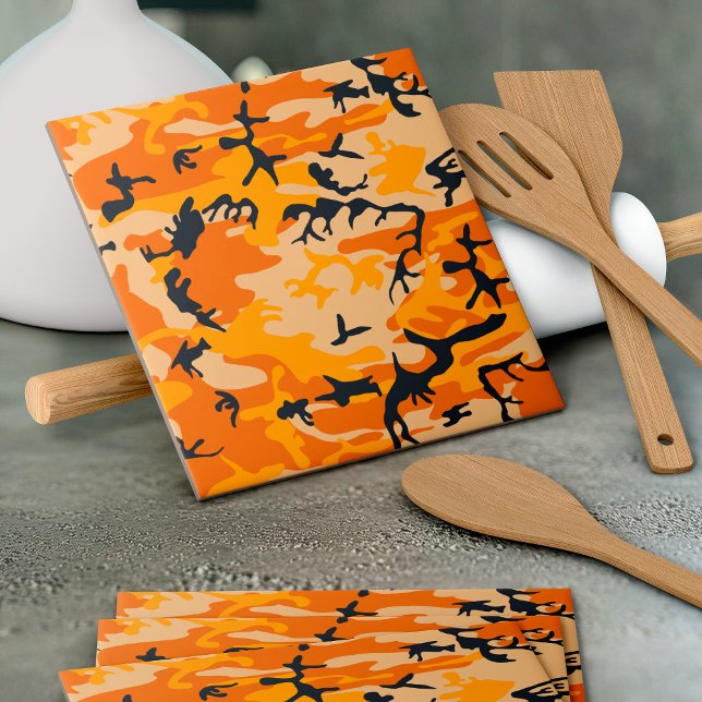 Orange kamouflage, militär, armé kakelplatta (Skapare uppladdad)