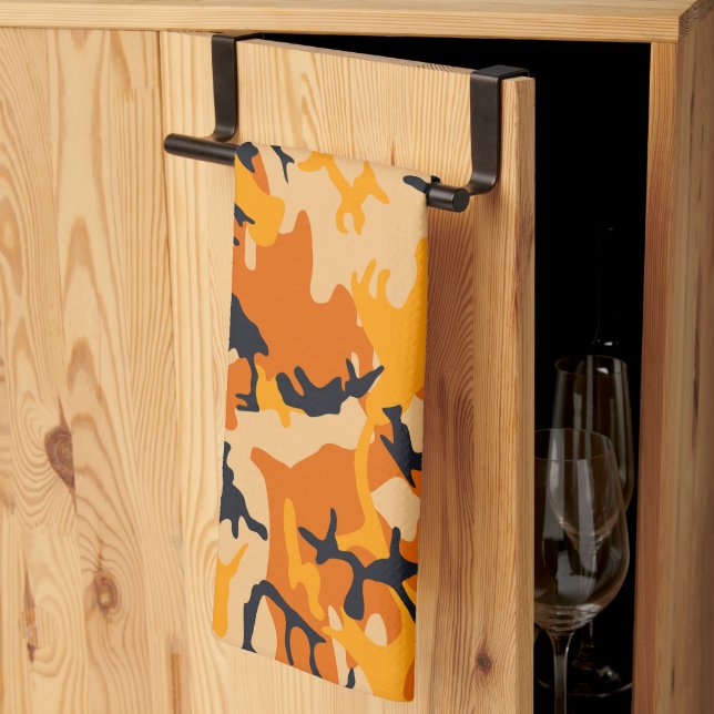 Orange Kamouflage, Militär, Armé Kökshandduk (Thirds Fold)