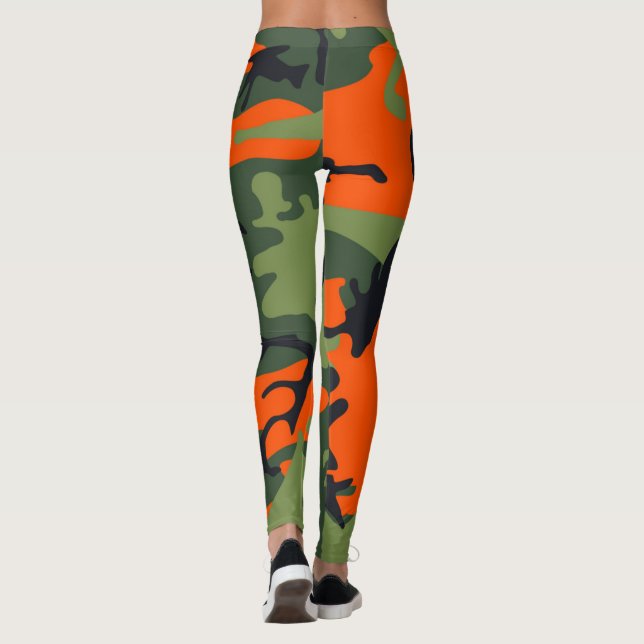 Orange kamouflagedamasker leggings (Baksida)
