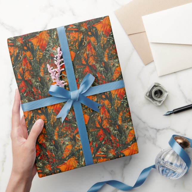 Orange Kamouflagedesign Presentpapper (Gifting)