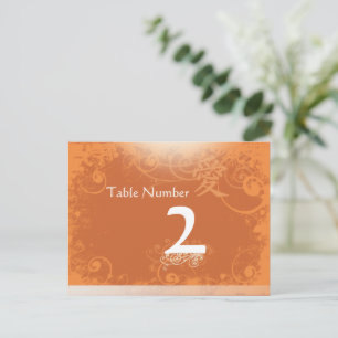 Orange Kanji för Kärlek Swirl-Bordsnummer Vykort