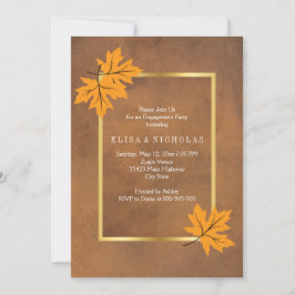 Orange kapsel löv brunt bröllop förlovningsfest inbjudningar