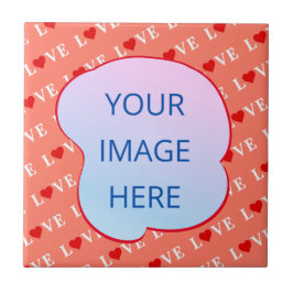 Orange KÄRLEK Heart Kakelplatta