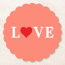 Orange KÄRLEK och hjärta Modern Eelegant Underlägg Papper